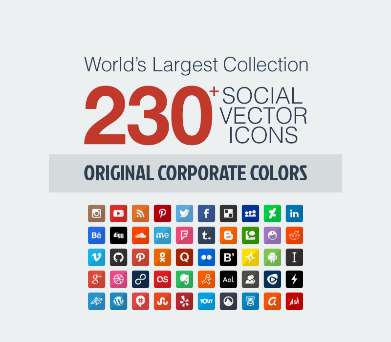 230+ High-Quality Shaded Social Media Icons | Free & Premium Version