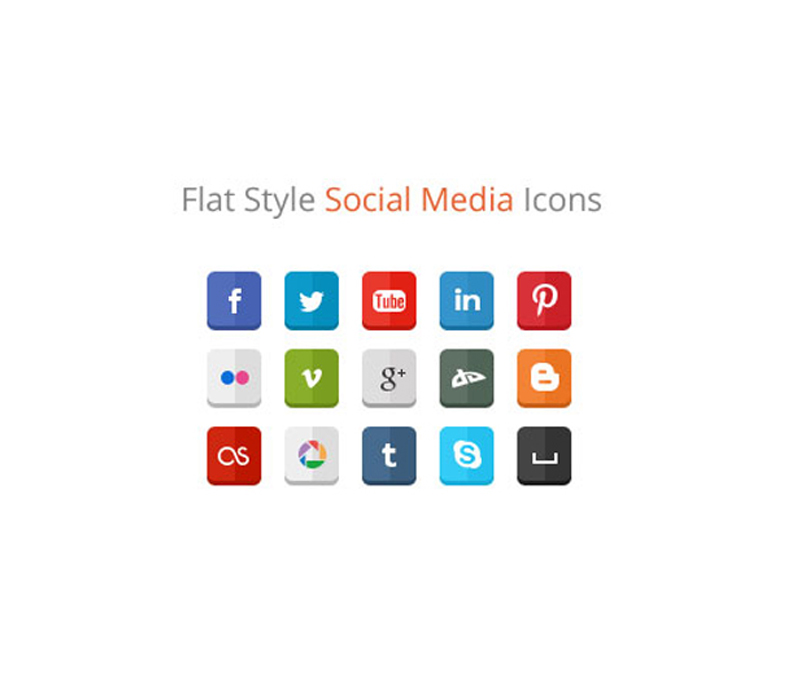 30 Free Flat Style Social Media Icons