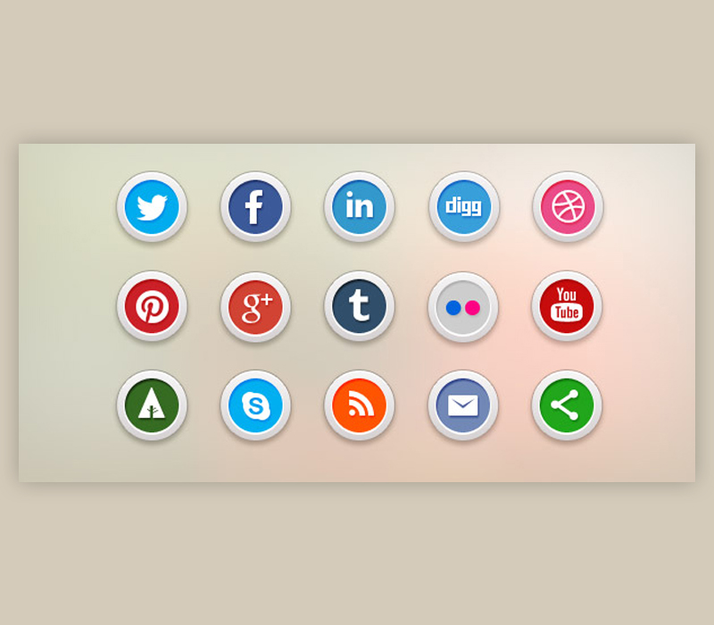 15 Free Social Media Icons (PSD & PNG)