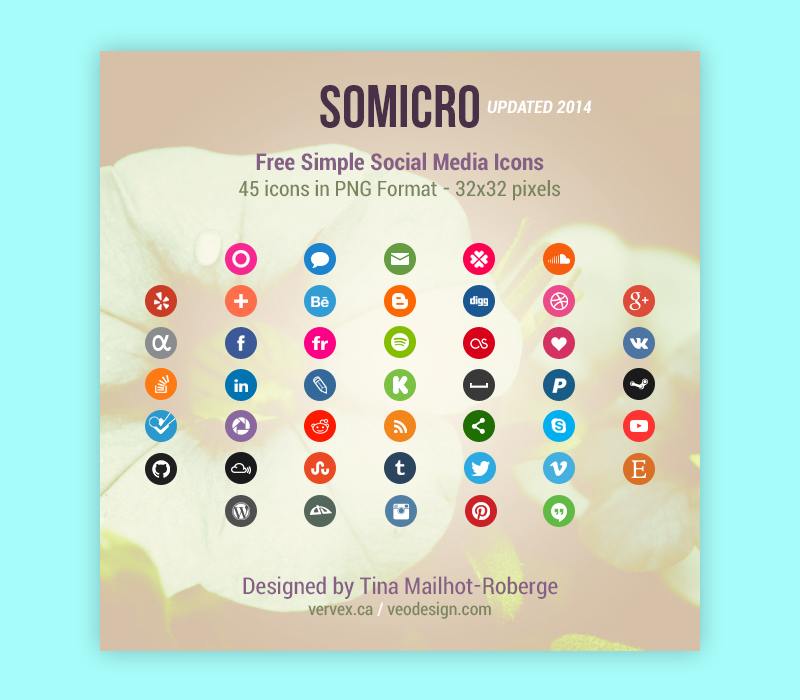 Somicro: 45 Free Social Media Icons