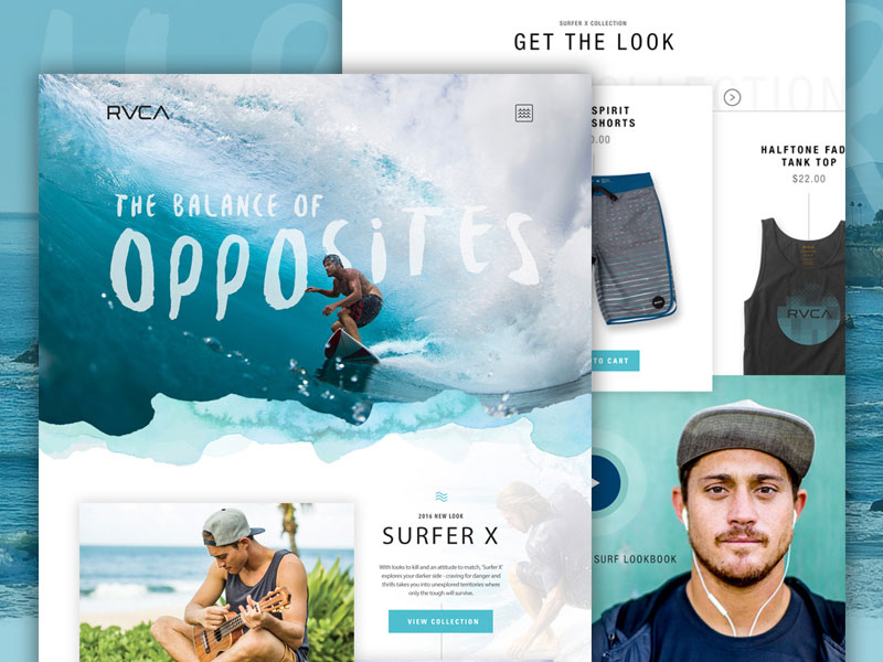 web design fonts - RVCA-Surf-Concept