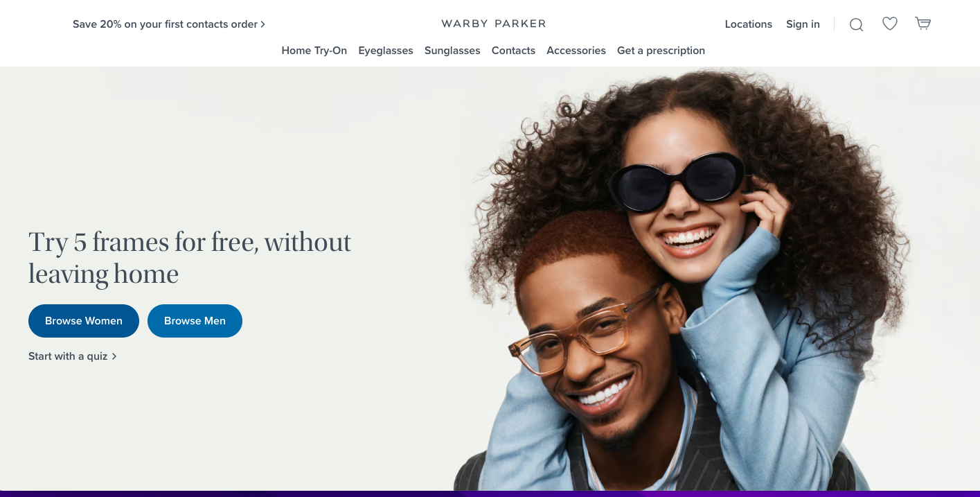 Warby Parker website