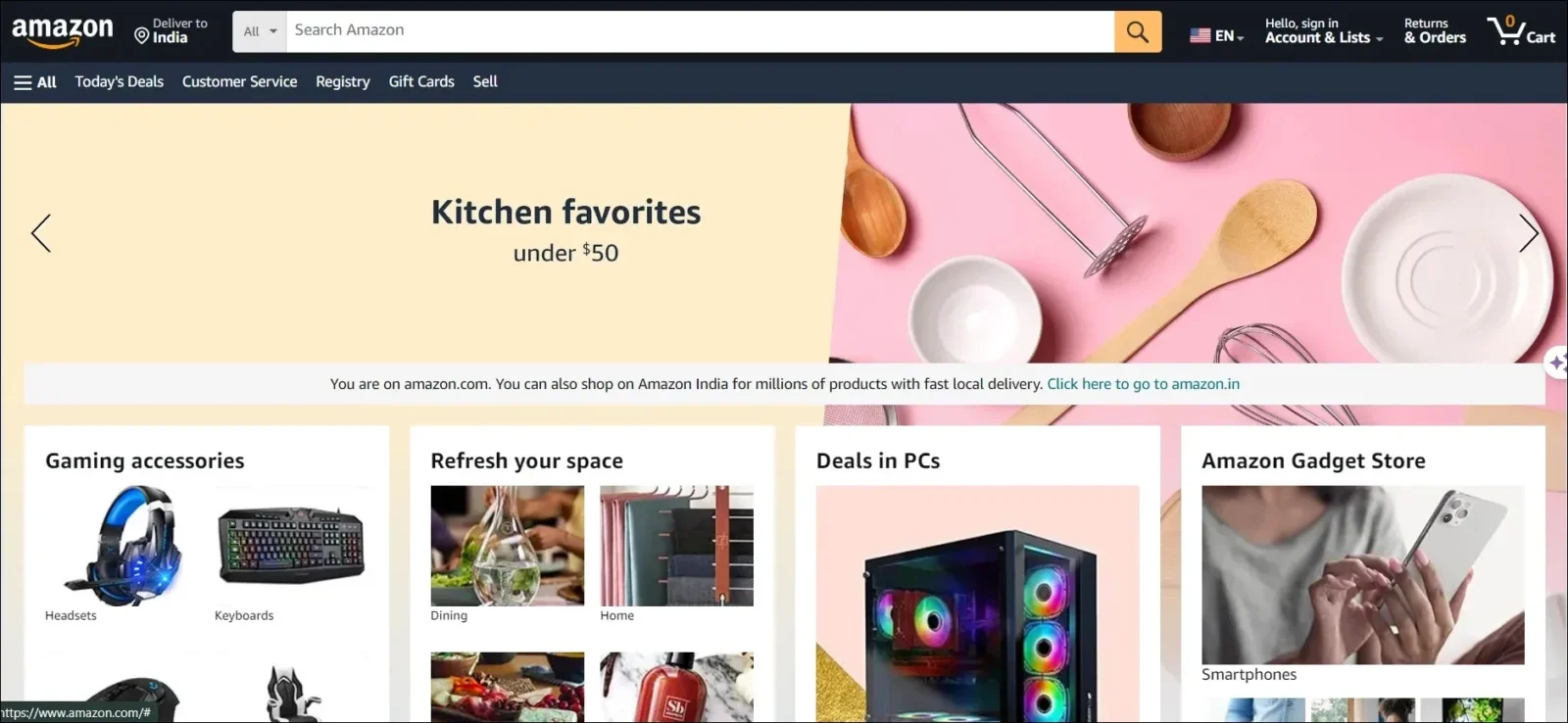 Latest 2024 Amazon's page design