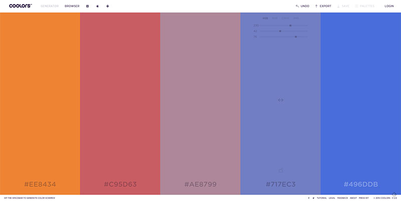 Creating best web color combinations