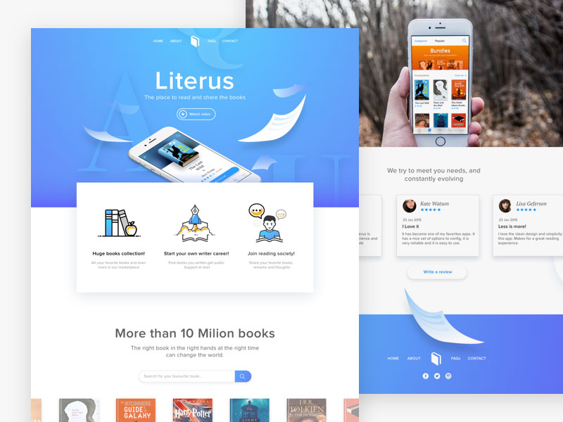 Literus-App-Landing-Concept