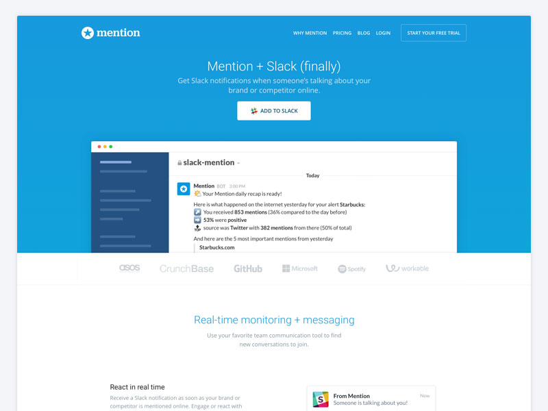 Minimalist web design - Mention-Slack-finally