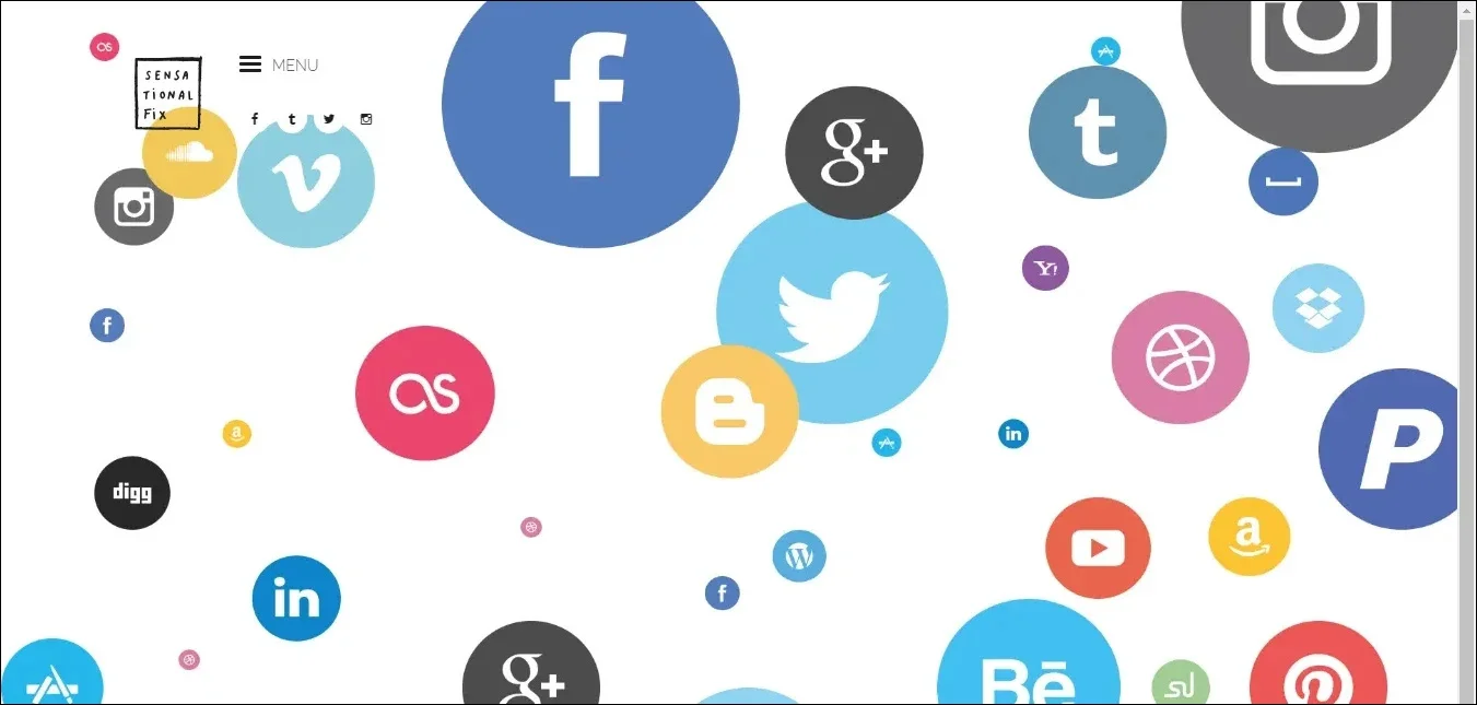 flat social icons