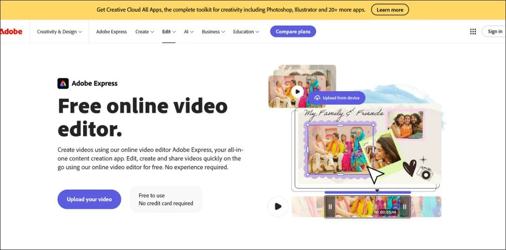 adobe express: best free video editing software