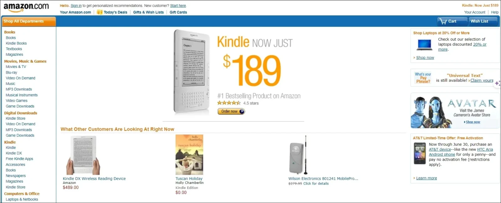 Amazon's look in 2010