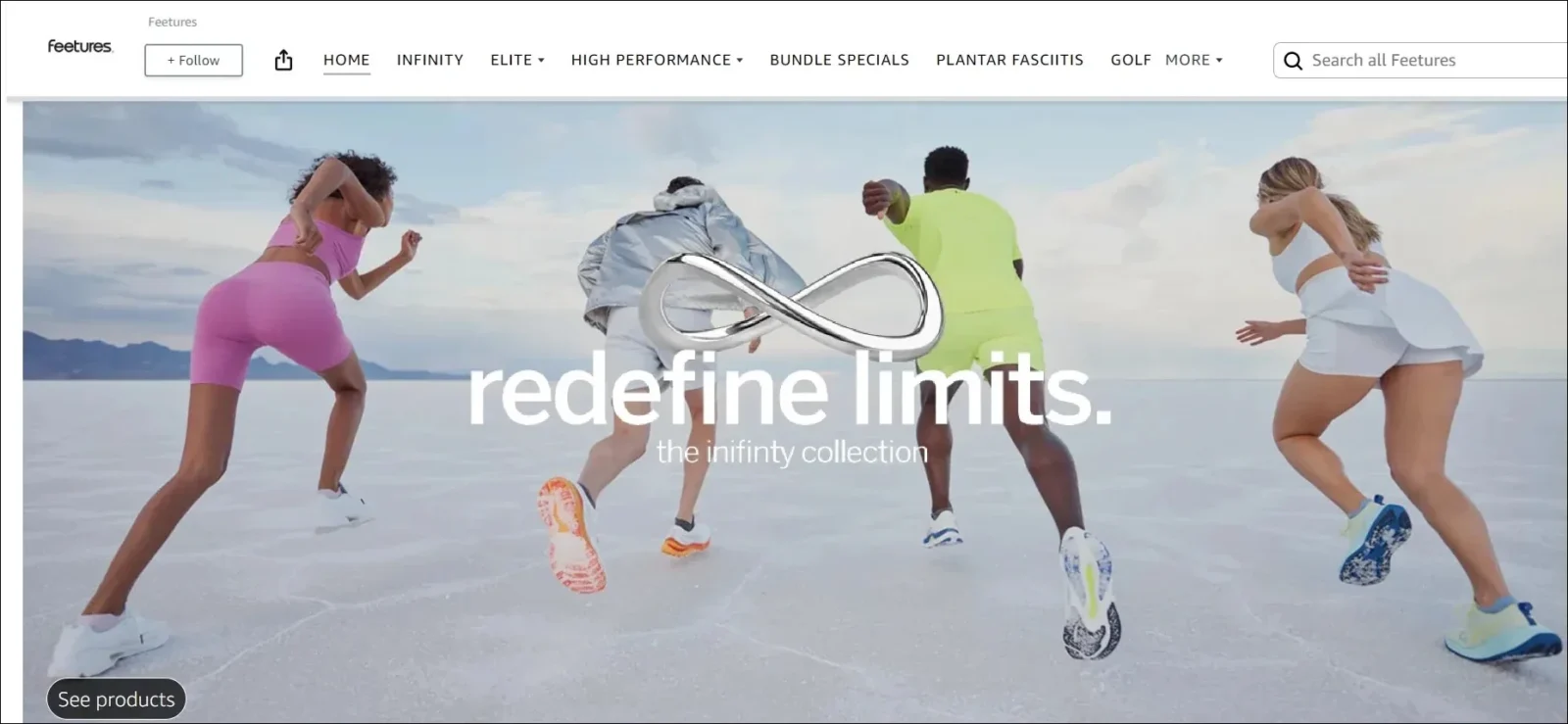 top store page of a sports brand