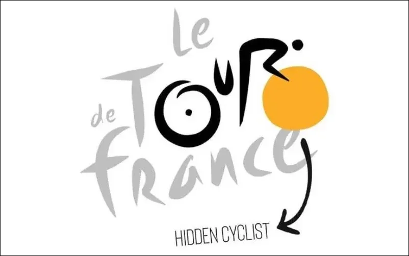 hidden cyclist in the famous brand logo