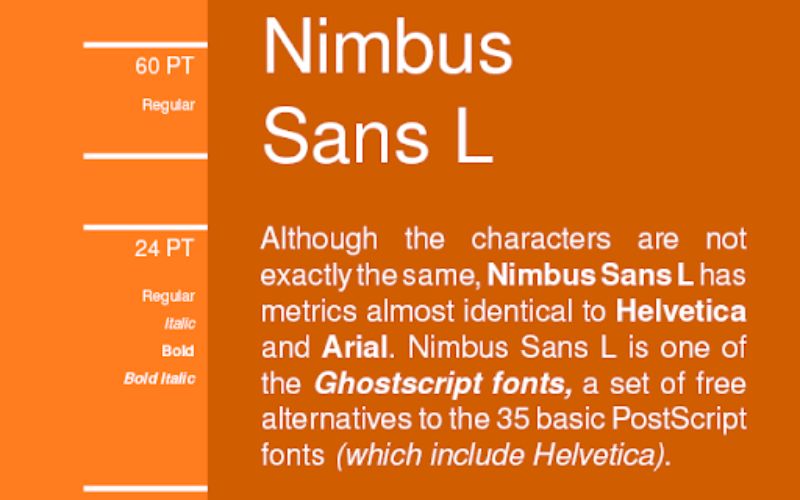 nimbus sans - helvetica look alike