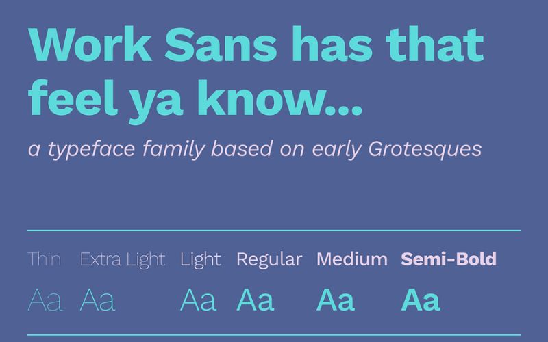 work sans - simple and elegant