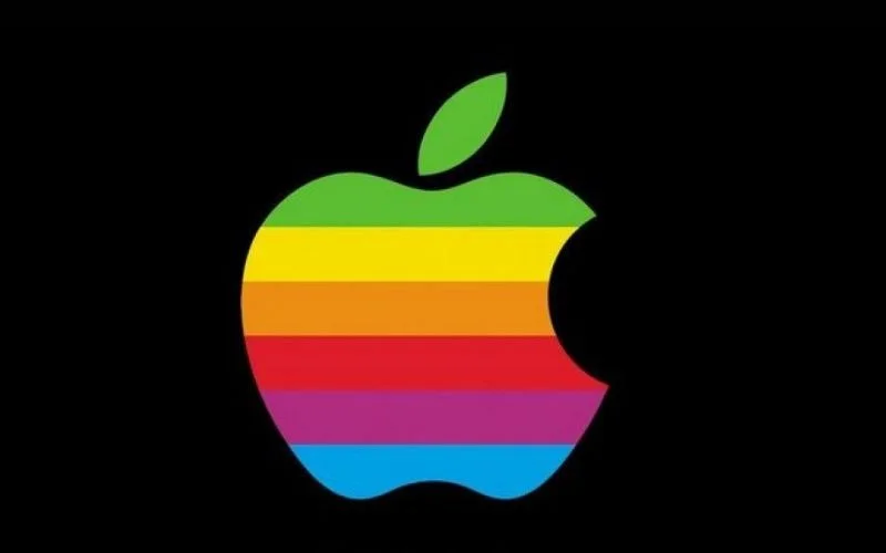 apple rainbow logo - 1984