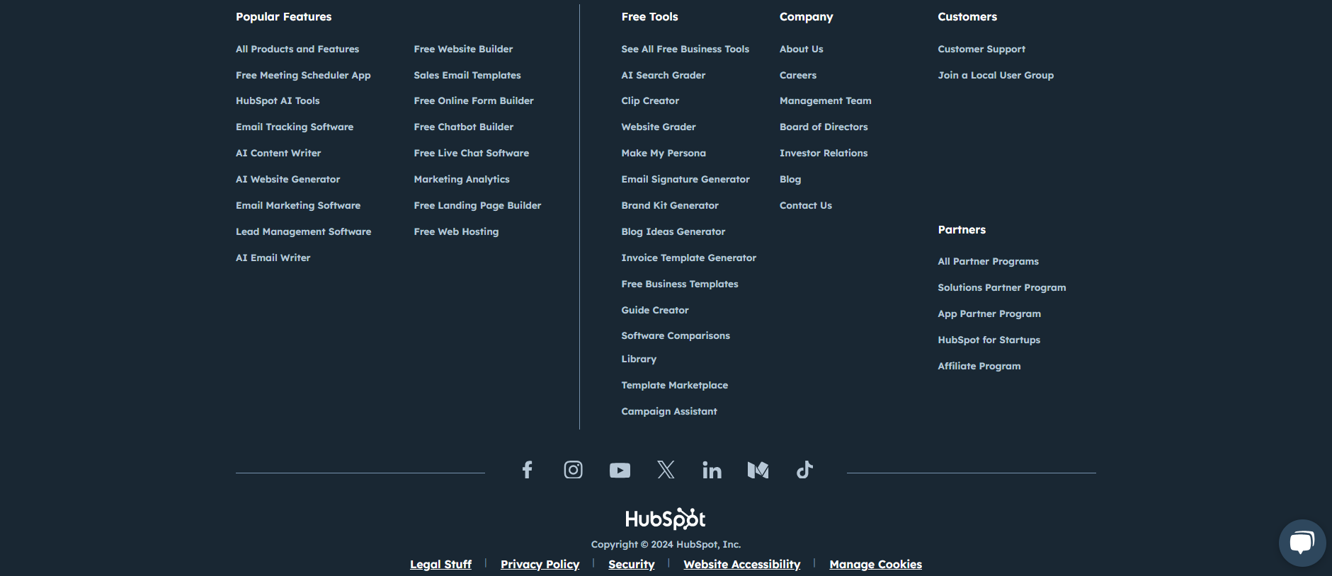 best footer design by hubspot