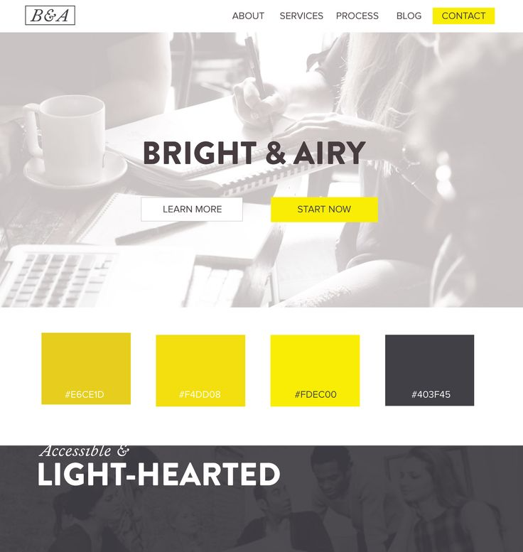 Charcoal + White + Mustard Yellow website, color combo for website, color palette, color scheme for website, website color combinations