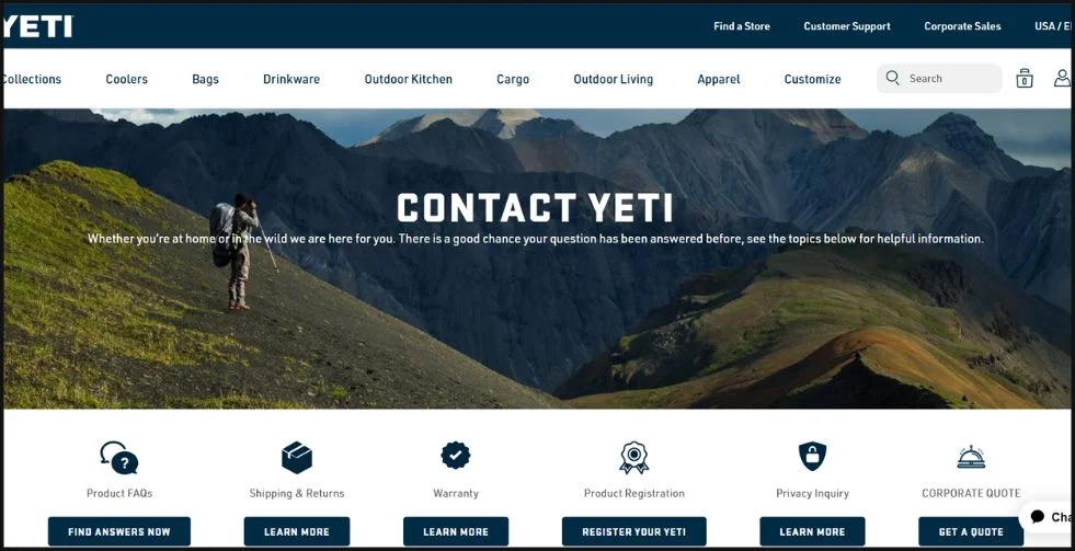 Yeti customer support